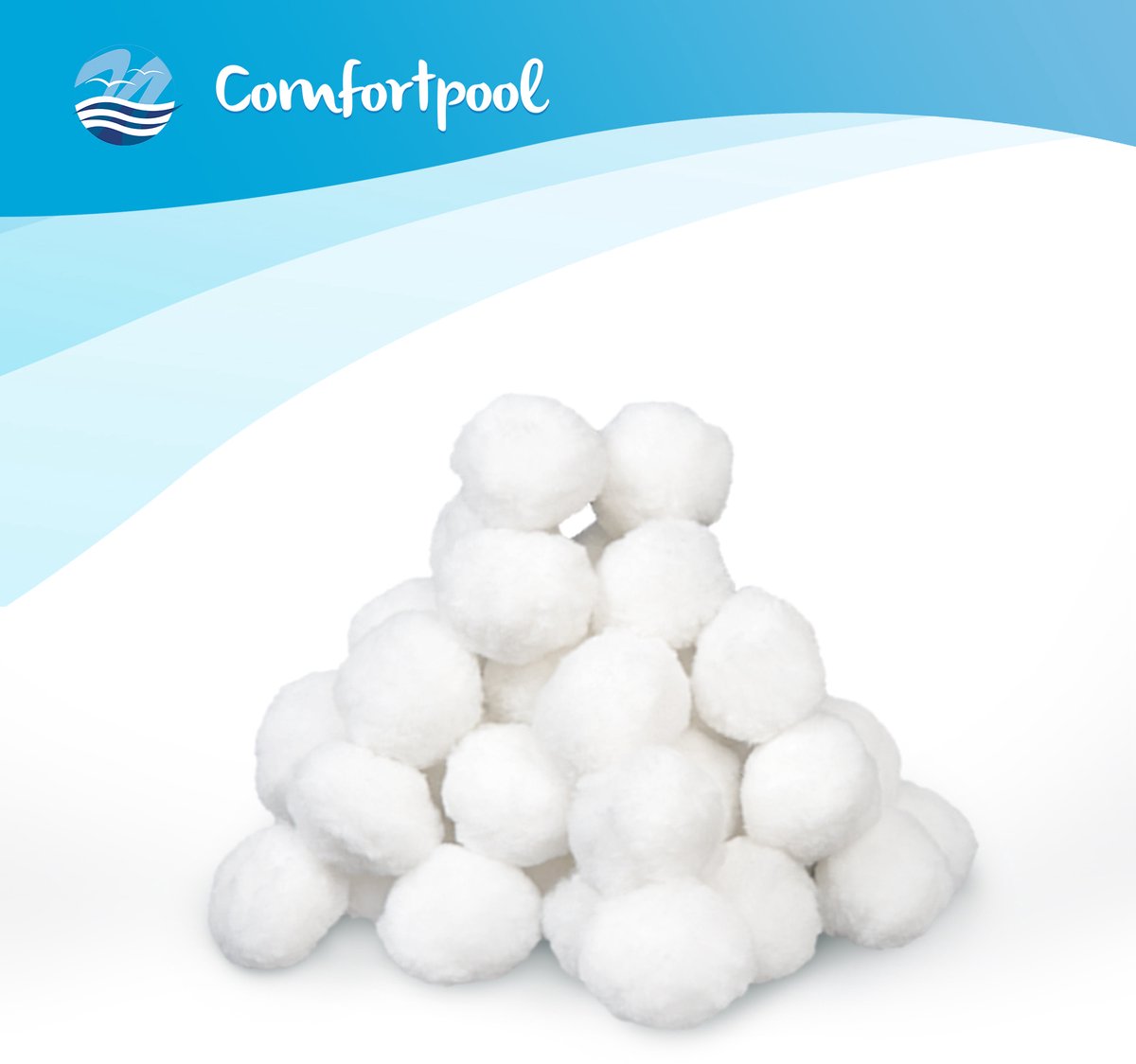 Comfortpool filterbollen | 1000 gram | Voordeelpakket | Filtermedium voor zandfilterpompen | Herbruikbaar en uitwasbaar | Lange levensduur | Makkelijk in gebruik | Voldoende filterbollen voor Intex 6m3/u en 8m3/u zandfilterpomp |